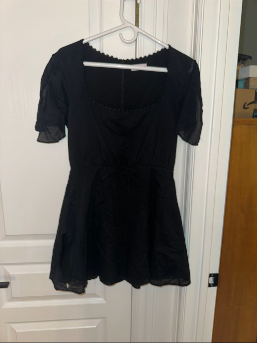 Black Mini Dress with Scoop Neck